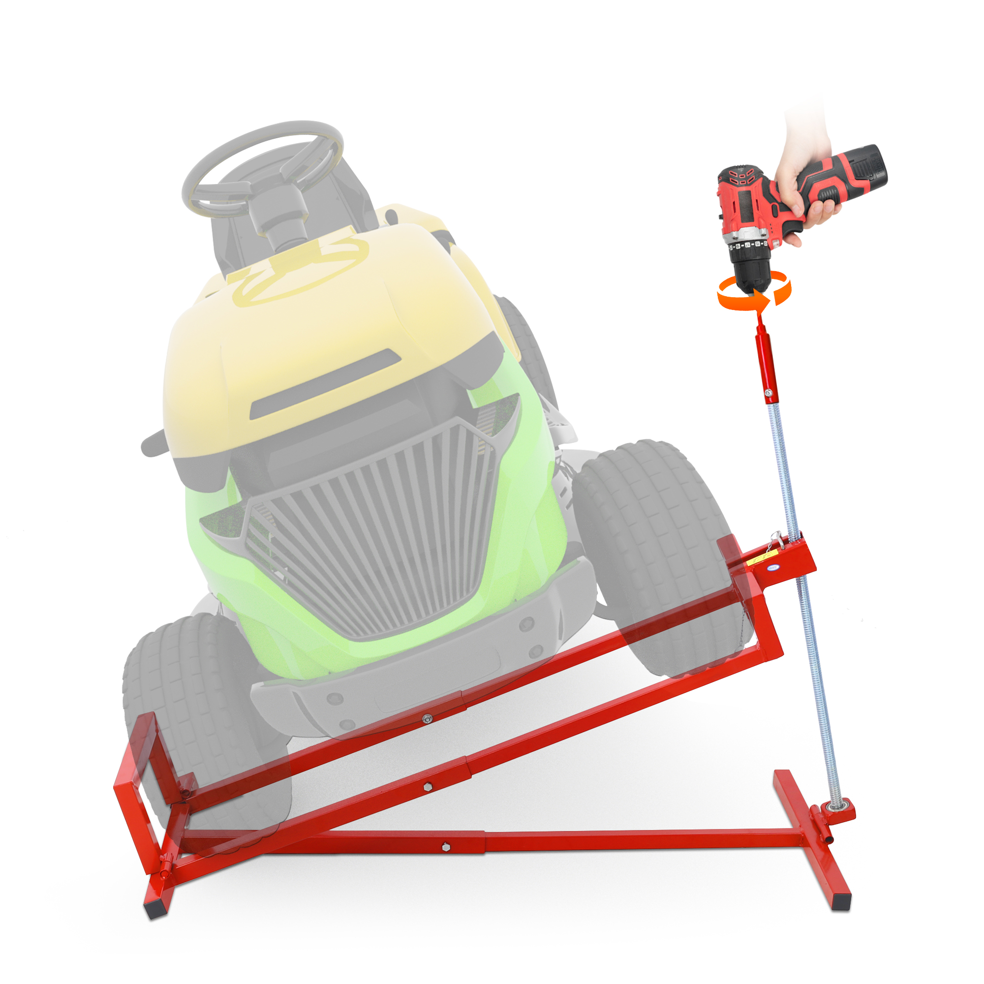 Vertlley Lawn Mower Lift Jack, Supports up to 880 lb,Extendable Steel Servicing Jack with Manual Lever & Power Tool Grip