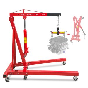 Vertlley Engine Hoist,2 Ton 4400lb Heavy-Duty Steel Folding Hydraulic Engine Lifter,Foldable Shop Crane for Motor Repair, Weight Lifting & Loading, Includes Crane Leveler
