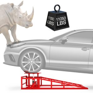 Vertlley 2Pcs Car Ramps with 5t/11050 lb, Heavy-Duty Steel Vehicle Ramps, Portable Car Lift , Built-in Hydraulic Jack