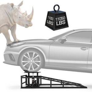 Vertlley 2Pcs Car Ramps with  5t/11050 lb, Heavy-Duty Steel Vehicle Ramps, Portable Car Lift , Built-in Hydraulic