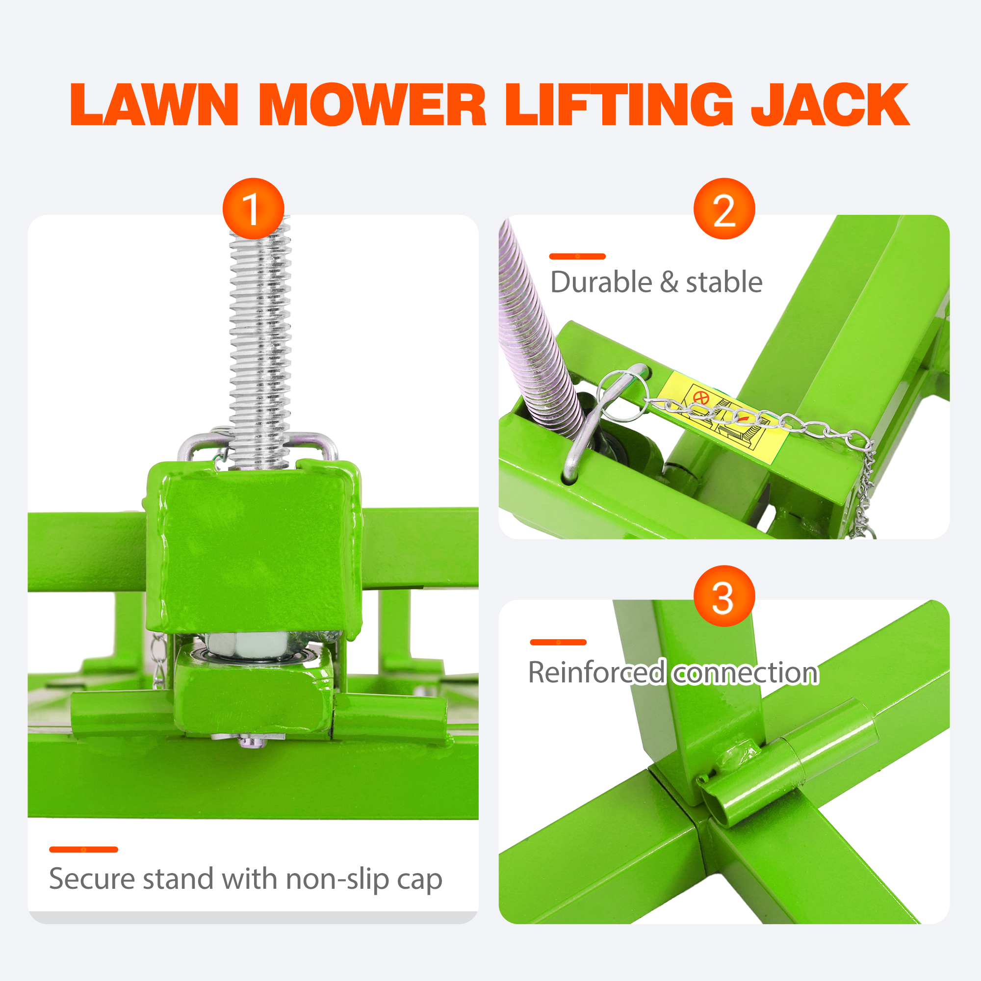 Vertlley Lawn Mower Lift Jack, Supports up to 880 lb,Extendable Steel Servicing Jack with Manual Lever & Power Tool Grip - Image 6